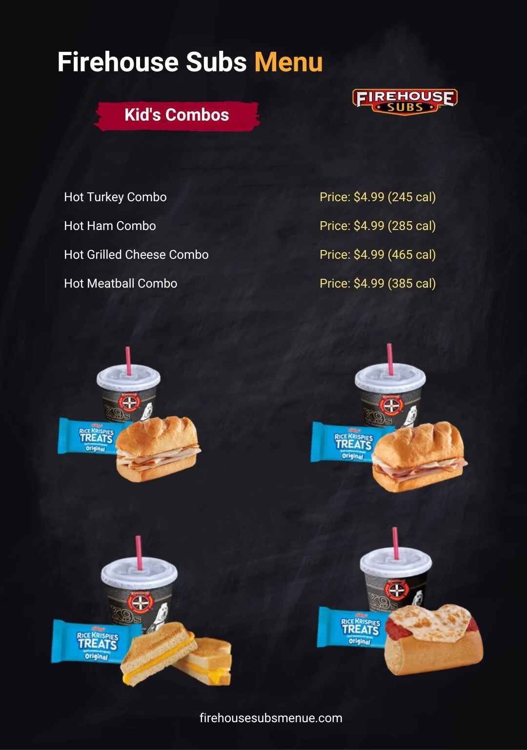 Firehouse Subs Kid’s Combos Menu