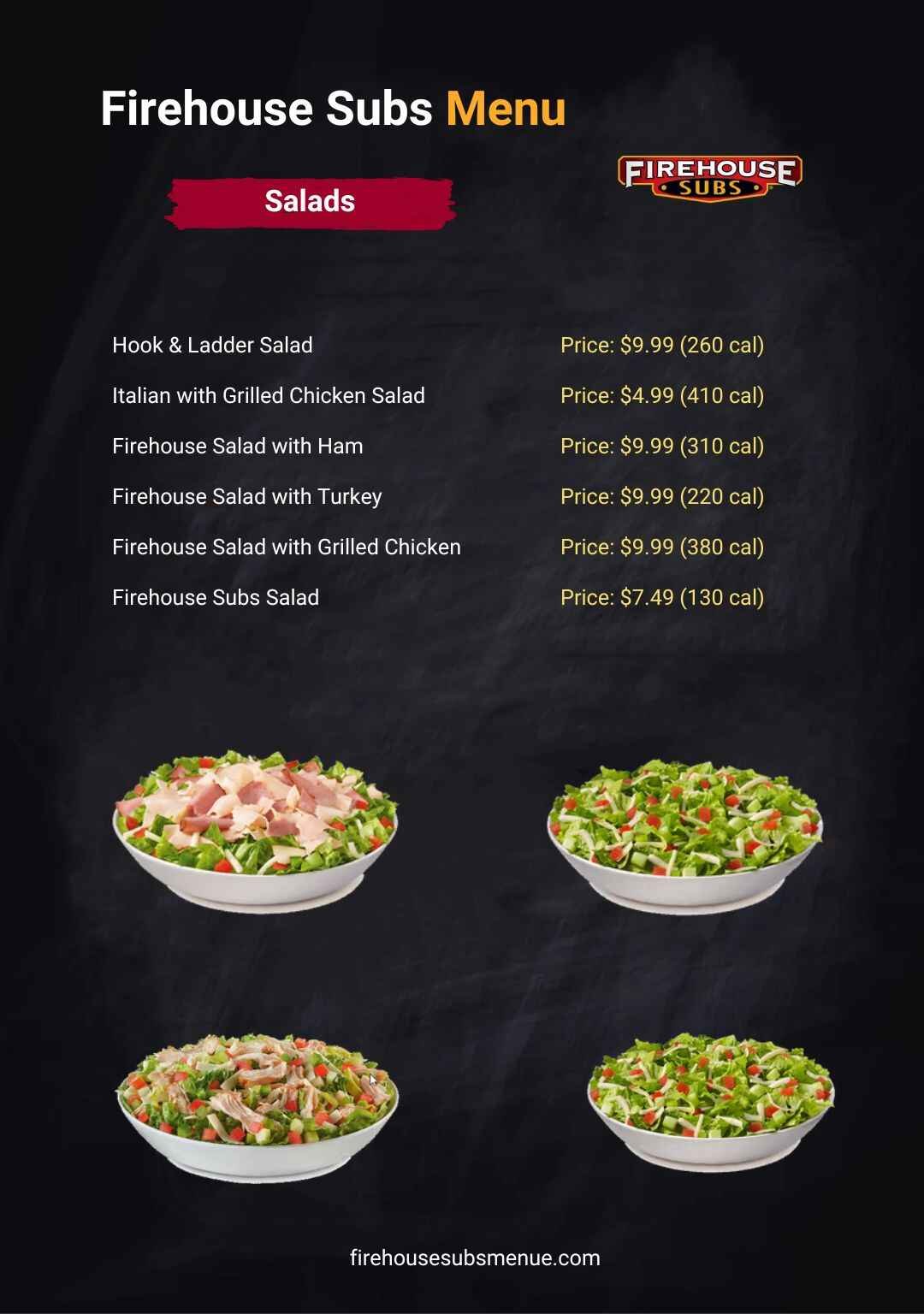 Firehouse Subs Salads Menu