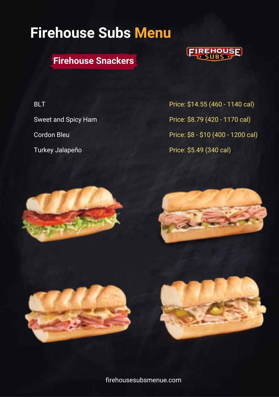 Firehouse Subs Snackers Menu