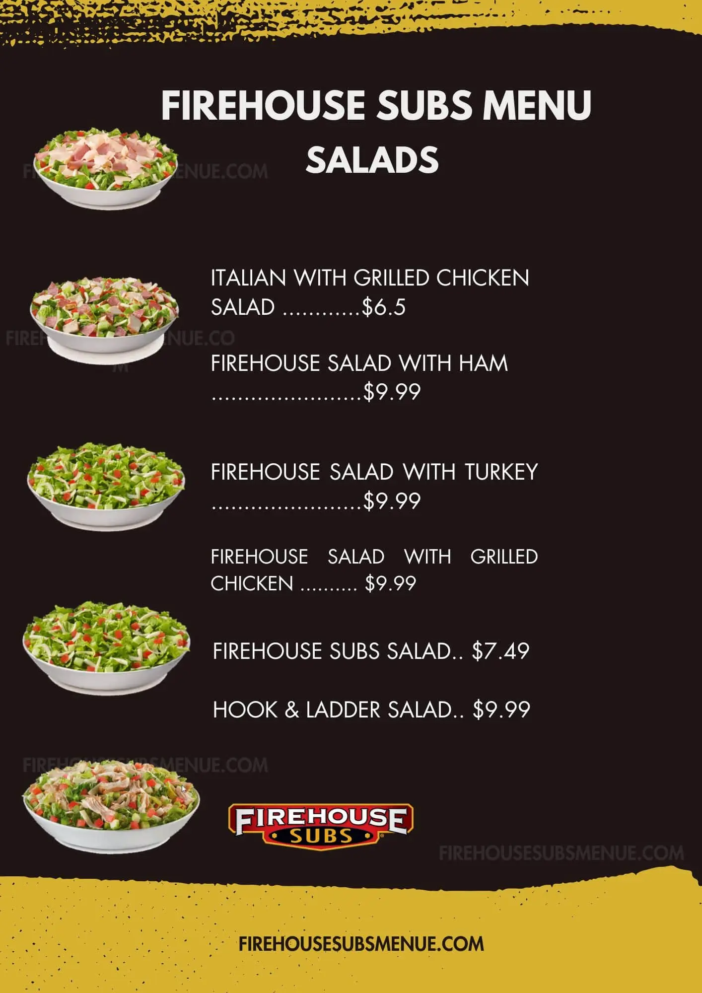 Firehouse Subs Salads Menu