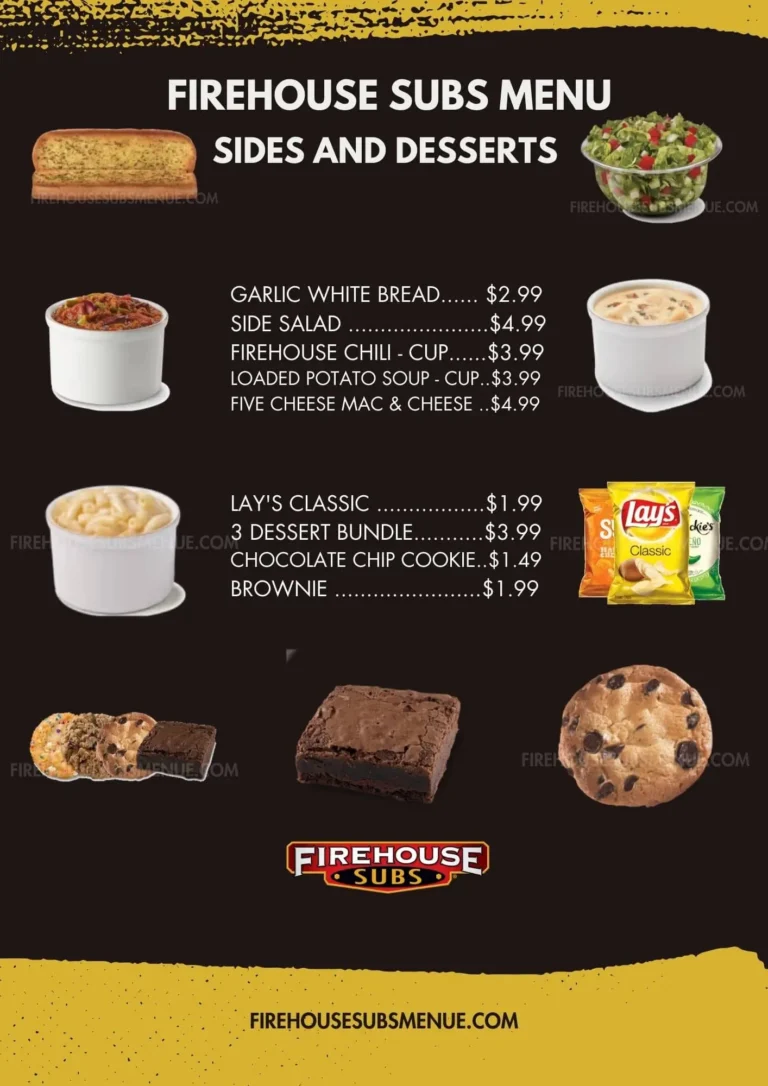 Firehouse Subs Sides and Desserts Menu